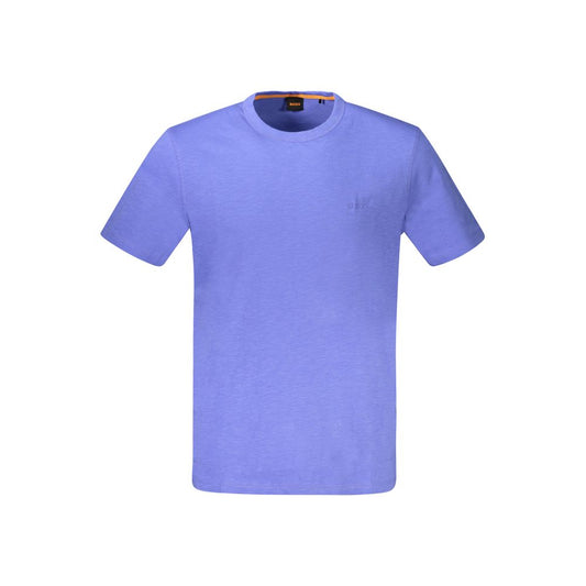 Hugo Boss Blue Cotton Men T-Shirt