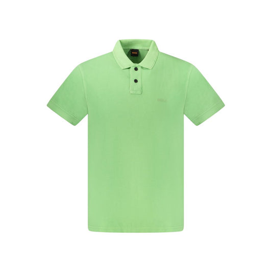 Hugo Boss Green Cotton Men Polo Shirt