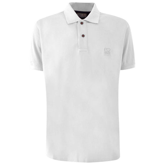 Yes Zee White Cotton Polo Shirt