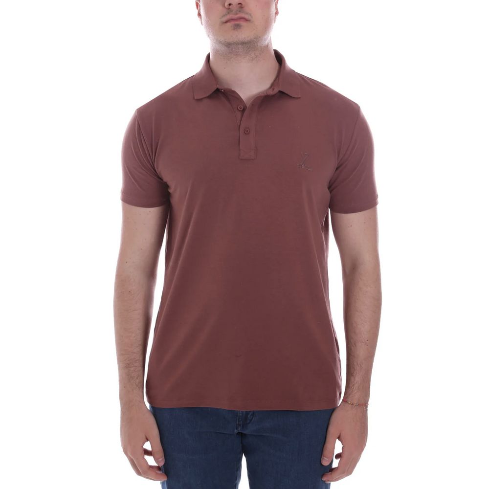 Yes Zee Brown Cotton Polo Shirt