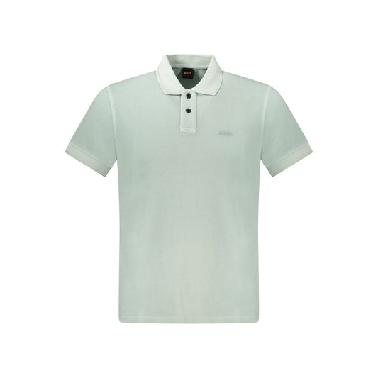 Hugo Boss Green Cotton Men Polo Shirt