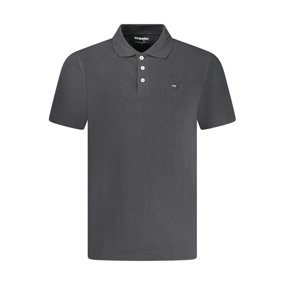 Wrangler Black Cotton Polo Shirt