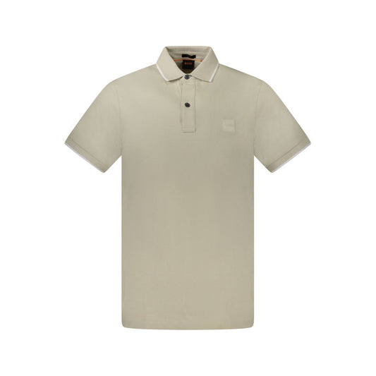 Hugo Boss Beige Cotton Men Polo Shirt